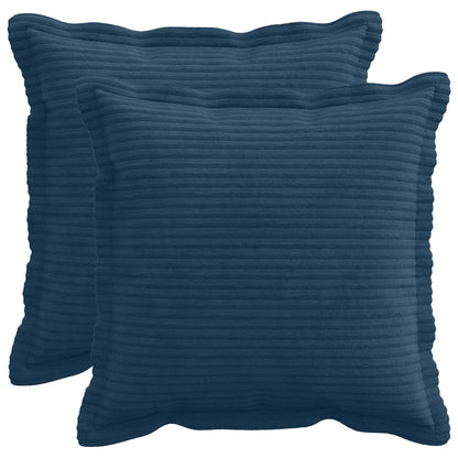 Cushion Cover 2 pcs HOUTEN Navy Blue 45 x 45 cm Corduroy