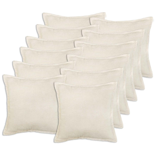 Cushion Cover 12 pcs HOUTEN Cream 45 x 45 cm Bouclé