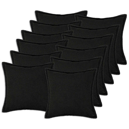 Cushion Cover 12 pcs HOUTEN Black 45 x 45 cm Bouclé
