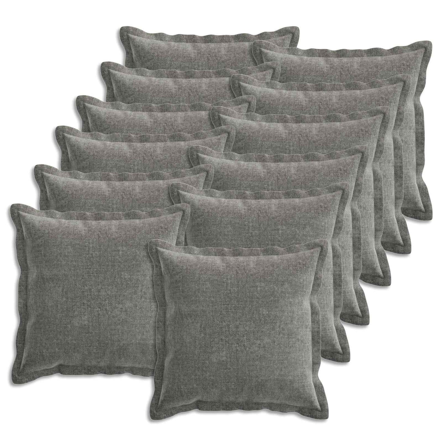 Cushion Cover 12 pcs HOUTEN Dark Grey 45 x 45 cm