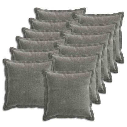 Cushion Cover 12 pcs HOUTEN Dark Grey 45 x 45 cm