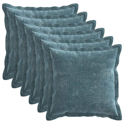 Cushion Cover 6 pcs HOUTEN Blue 45 x 45 cm Chenille Fabric