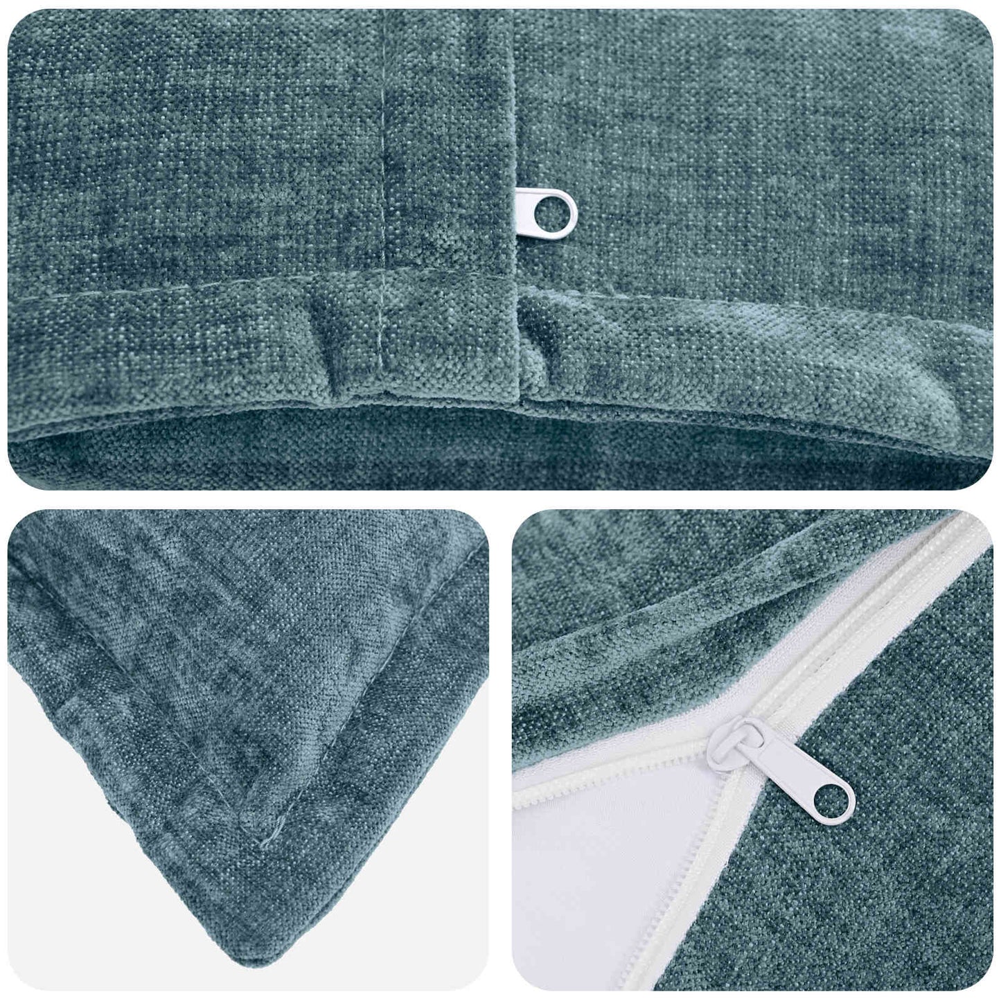 Cushion Cover 12 pcs HOUTEN Blue 45 x 45 cm Chenille Fabric