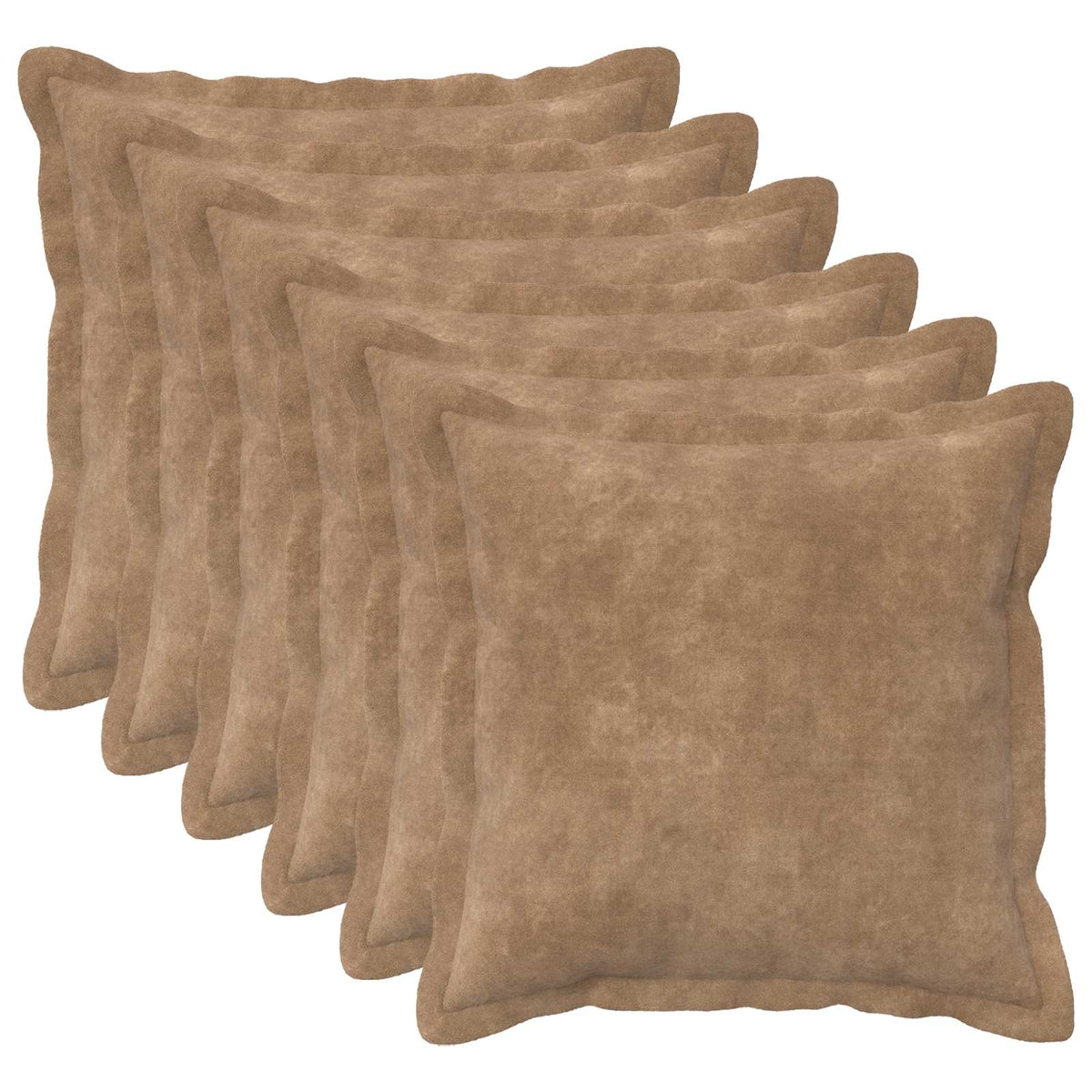 Cushion Cover 6 pcs HOUTEN Taupe 45 x 45 cm Microfiber Fleece