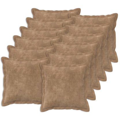 Cushion Cover 12 pcs HOUTEN Taupe 45 x 45 cm Microfiber Fleece
