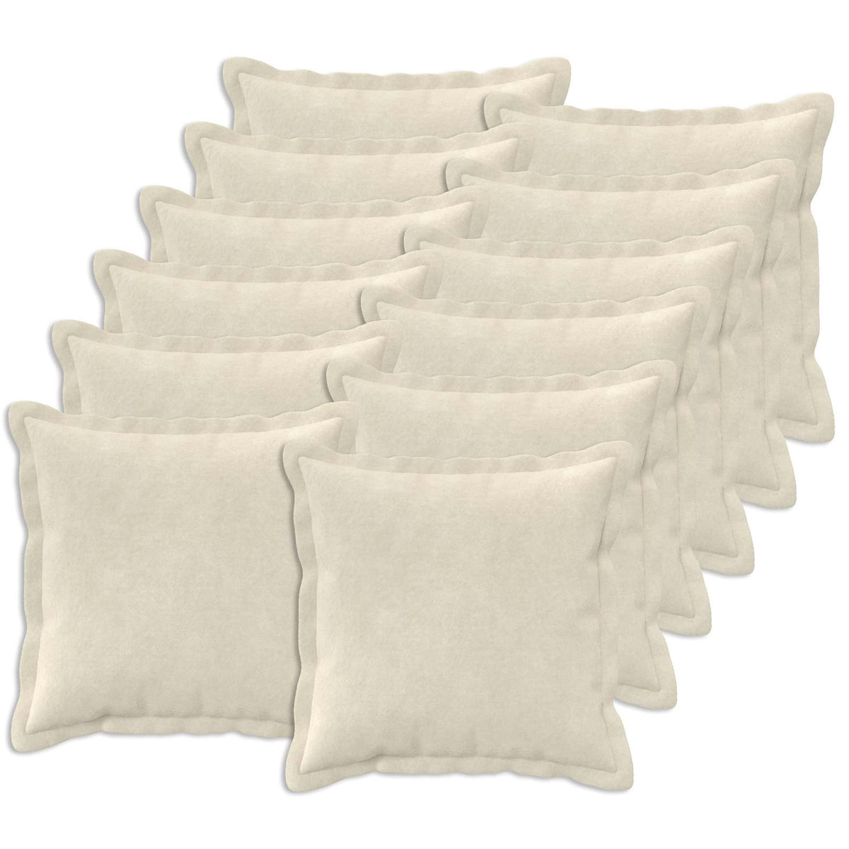 Cushion Cover 12 pcs HOUTEN Cream 45 x 45 cm Microfiber Fleece