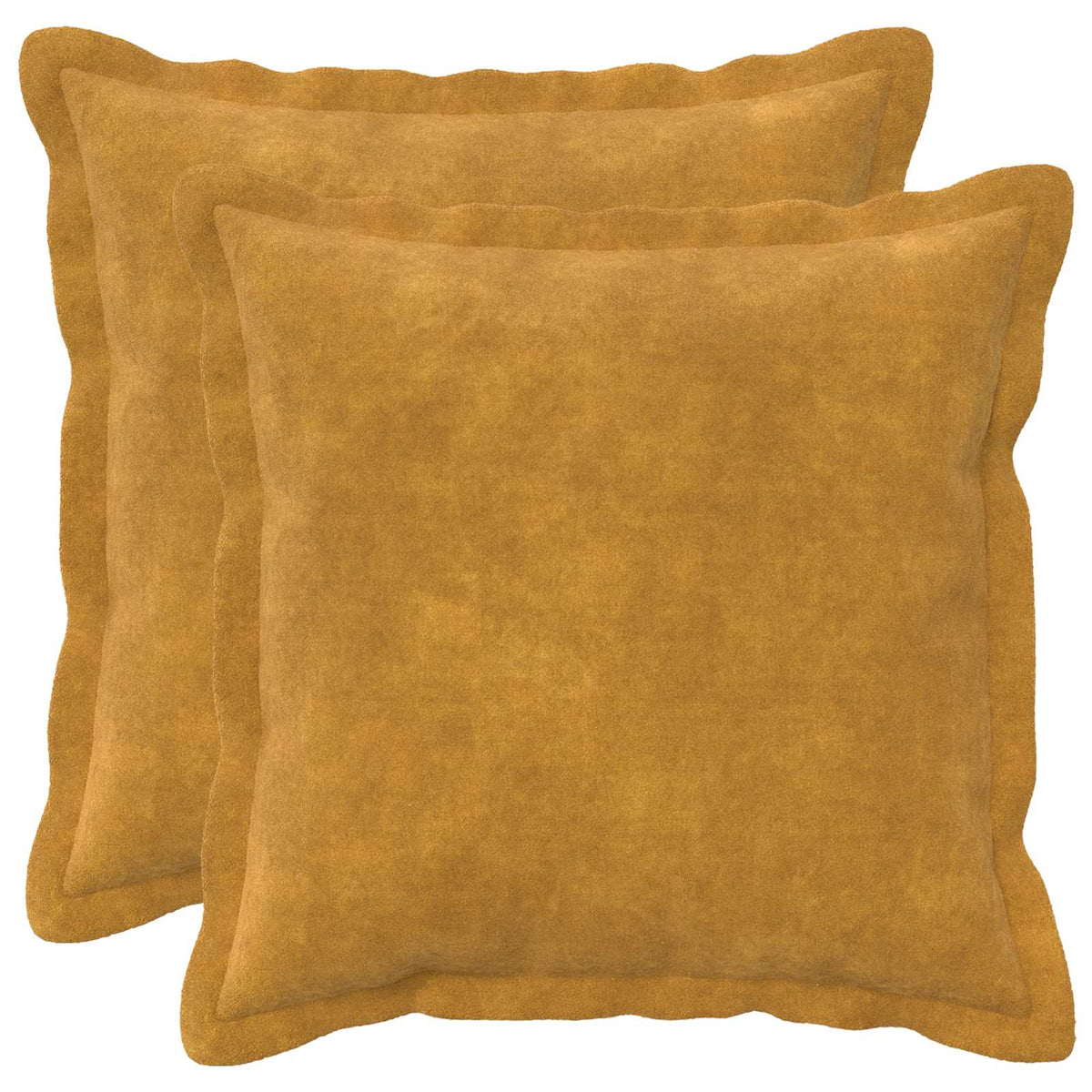 Cushion Cover 2 pcs HOUTEN Yellow 45 x 45 cm Microfiber Fleece