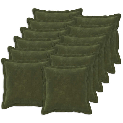 Cushion Cover 12 pcs HOUTEN Green 45 x 45 cm Microfiber Fleece