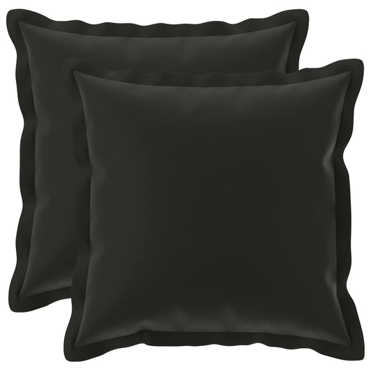 Cushion Cover 2 pcs HOUTEN Black 45 x 45 cm Polyester