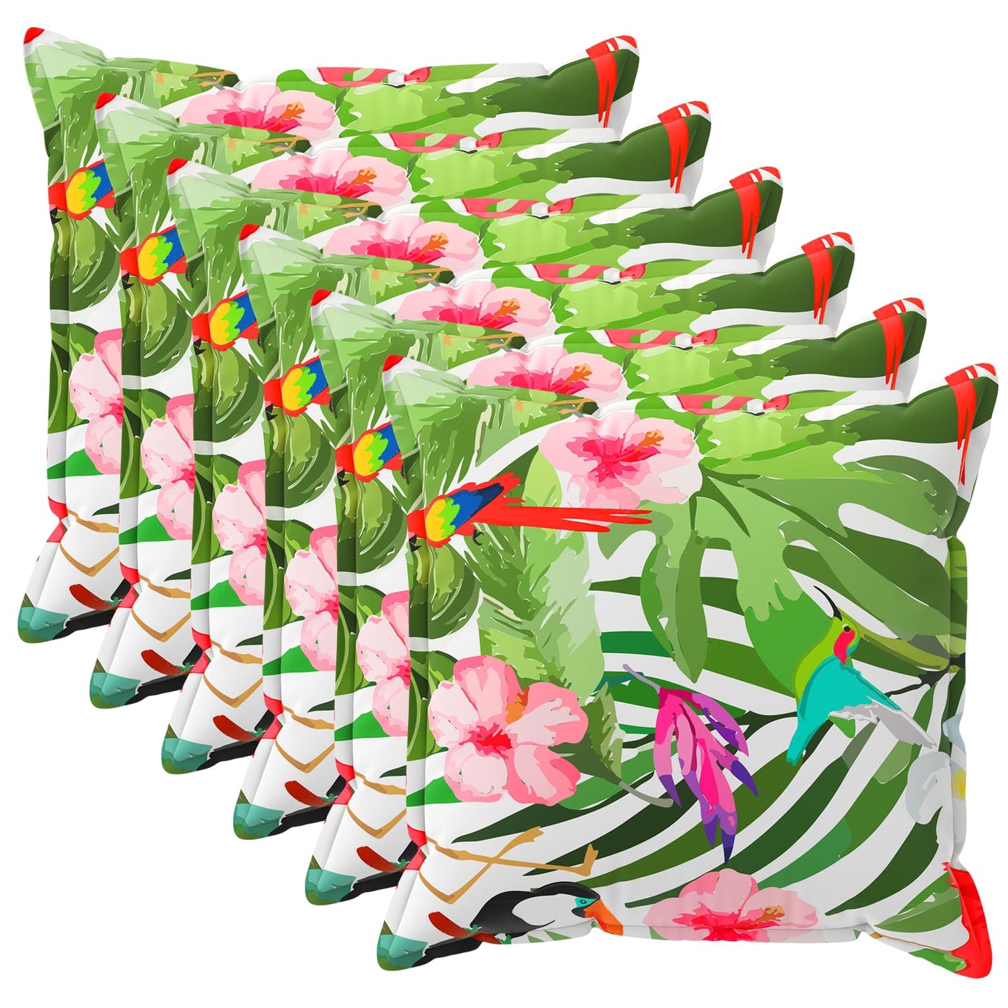 Cushion Cover 6 pcs HOUTEN Black 45 x 45 cm Polyester