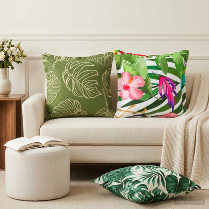 Cushion Cover 12 pcs HOUTEN Leaf Pattern 50 x 50 cm Polyester