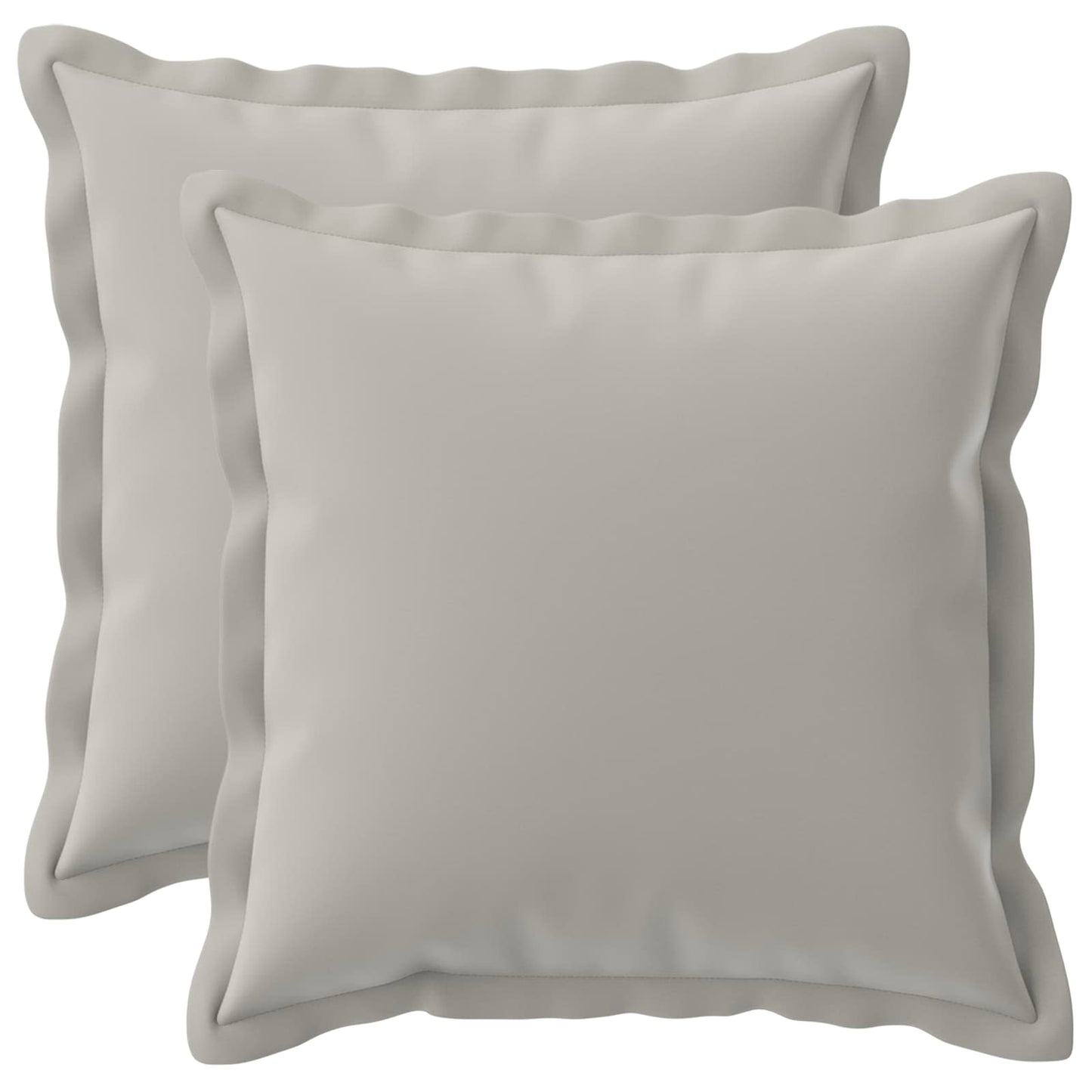 Cushion Cover 2 pcs HOUTEN Grey 45 x 45 cm Polyester