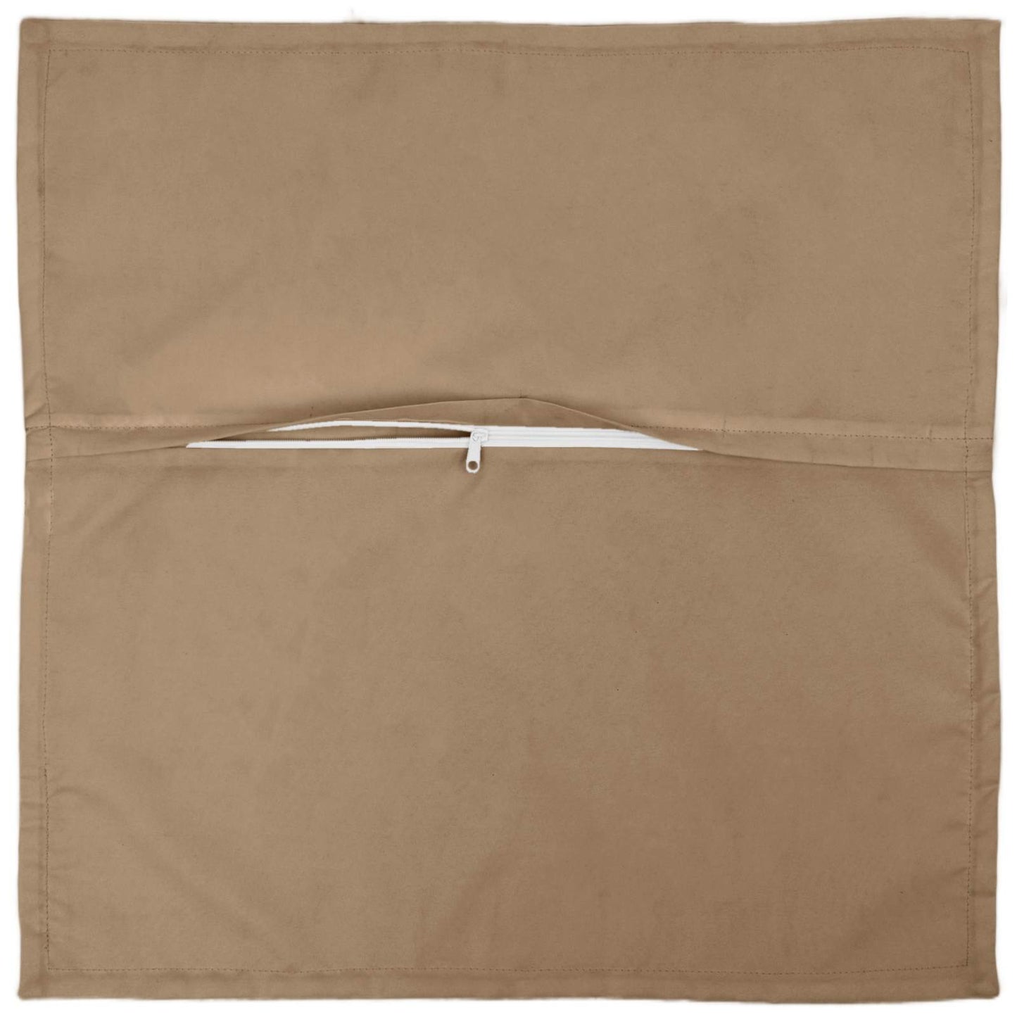 Cushion Cover 2 pcs HOUTEN Taupe 45 x 45 cm Polyester