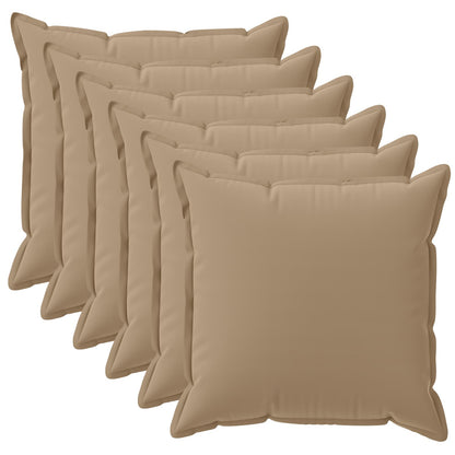 Cushion Cover 6 pcs HOUTEN Taupe 45 x 45 cm Polyester