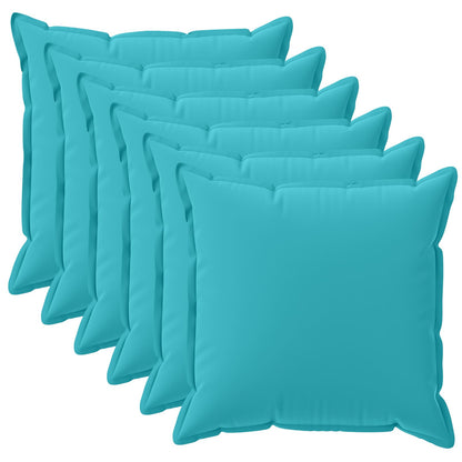 Cushion Cover 6 pcs HOUTEN Turquoise 45 x 45 cm Polyester