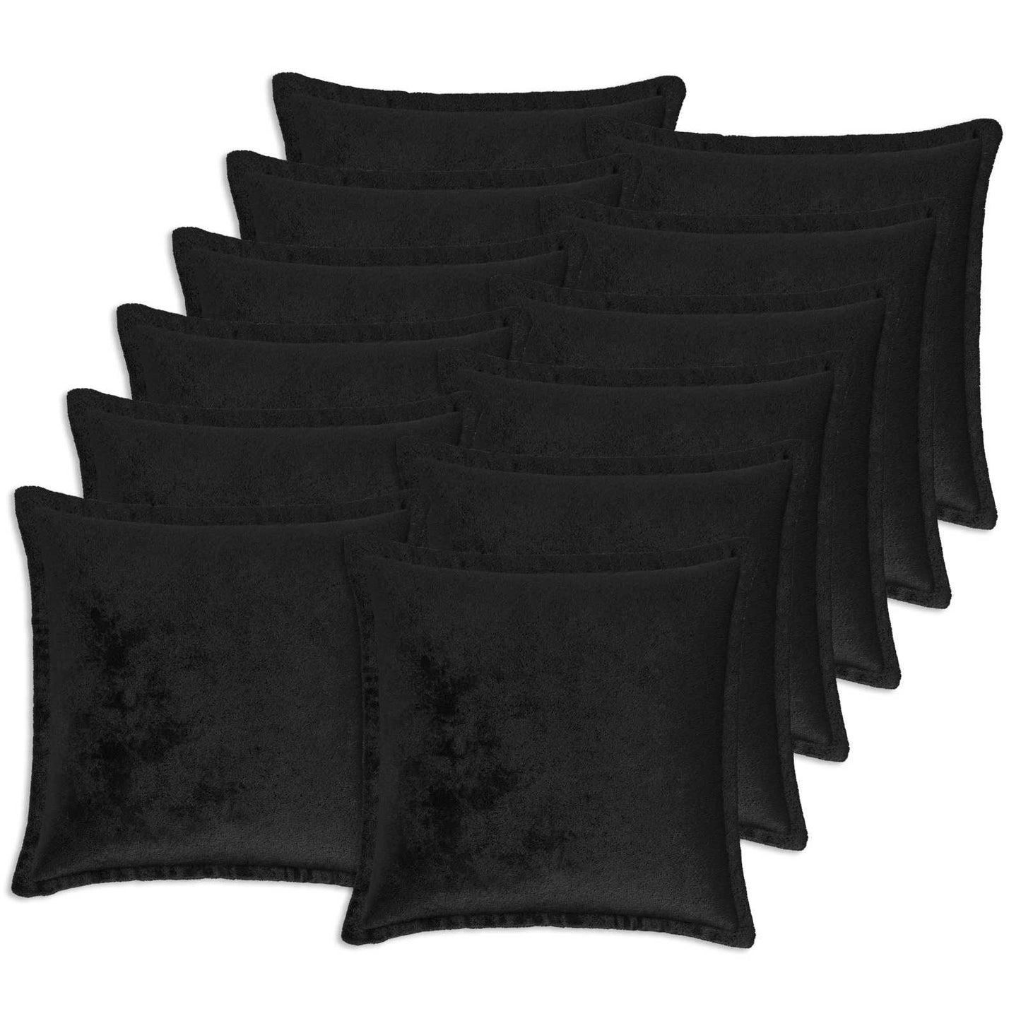 Cushion Cover 12 pcs HOUTEN Black 45 x 45 cm Flannel