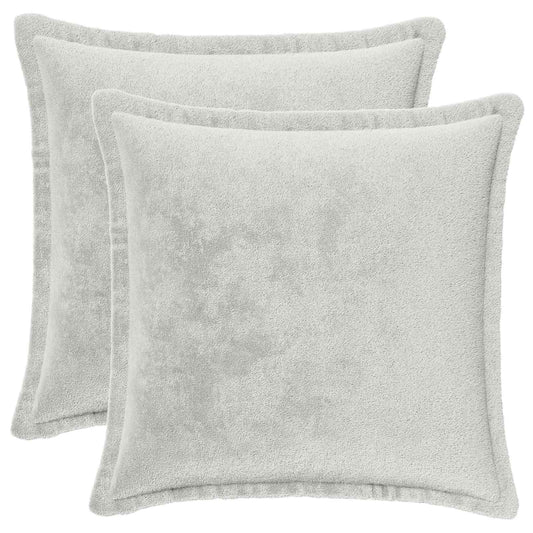 Cushion Cover 2 pcs HOUTEN Light Grey 45 x 45 cm Flannel