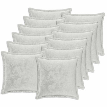 Cushion Cover 12 pcs HOUTEN Light Grey 45 x 45 cm Flannel