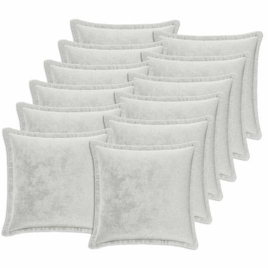 Cushion Cover 12 pcs HOUTEN Light Grey 45 x 45 cm Flannel
