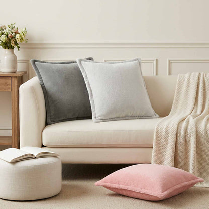 Cushion Cover 2 pcs HOUTEN Light Grey 50 x 50 cm Flannel