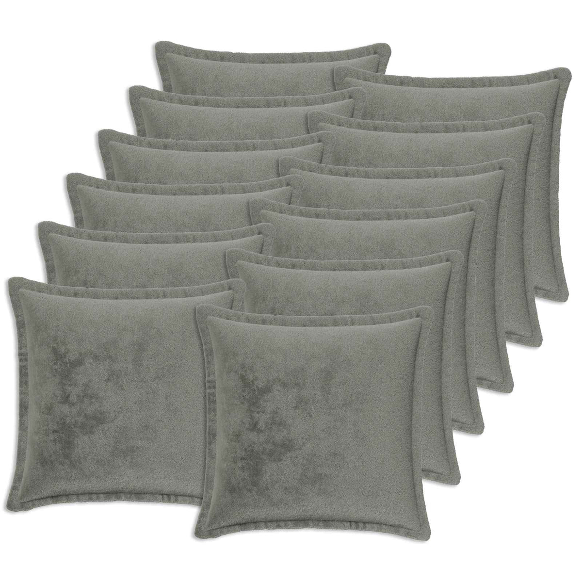 Cushion Cover 12 pcs HOUTEN Dark Grey 45 x 45 cm Flannel