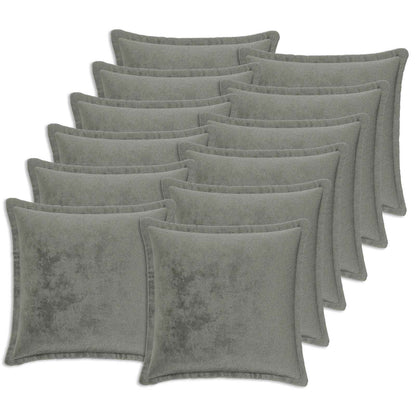Cushion Cover 12 pcs HOUTEN Dark Grey 45 x 45 cm Flannel