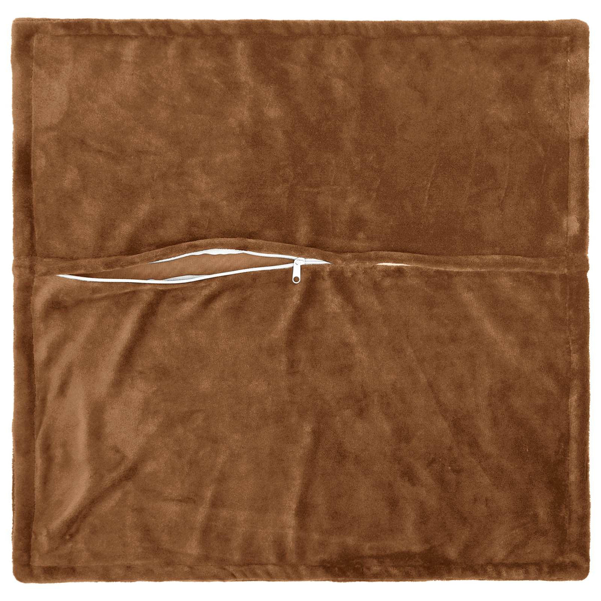 Cushion Cover 2 pcs HOUTEN Light Brown 45 x 45 cm Flannel