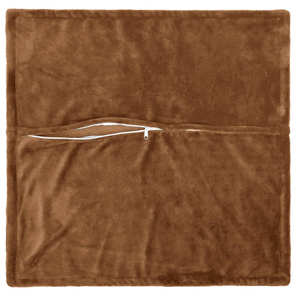 Cushion Cover 12 pcs HOUTEN Light Brown 45 x 45 cm Flannel