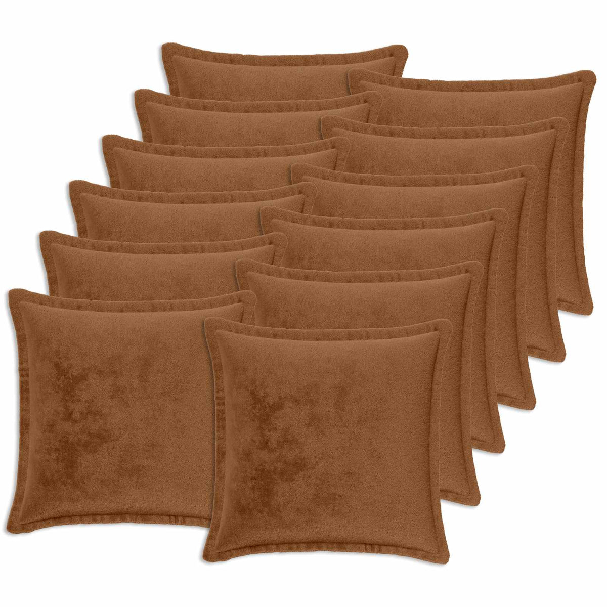 Cushion Cover 12 pcs HOUTEN Light Brown 45 x 45 cm Flannel