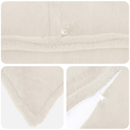 Cushion Cover 12 pcs HOUTEN White 45 x 45 cm Faux Rabbit Fur