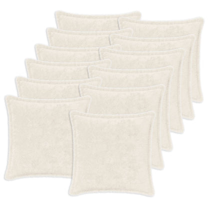 Cushion Cover 12 pcs HOUTEN White 45 x 45 cm Faux Rabbit Fur