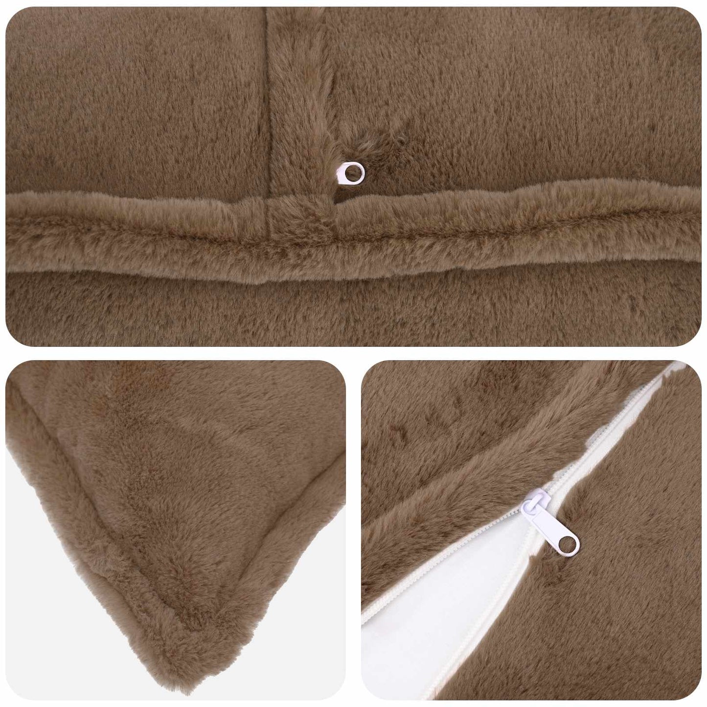 Cushion Cover 2 pcs HOUTEN Light Brown 45 x 45 cm