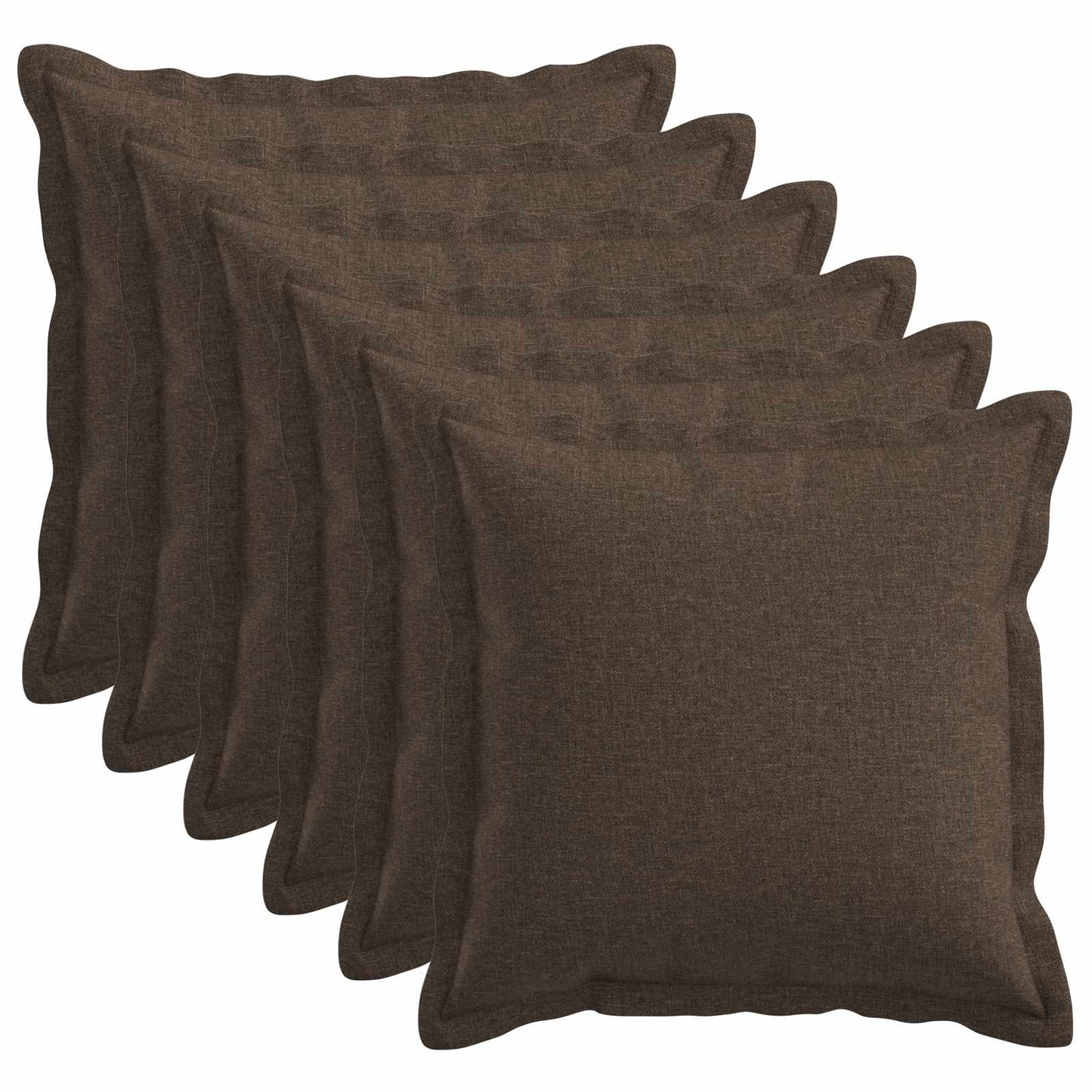 Cushion Cover 6 pcs HOUTEN Taupe 50 x 50 cm Faux Linen