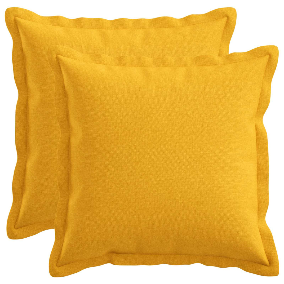 Cushion Cover 2 pcs HOUTEN Light Yellow 50 x 50 cm Faux Linen