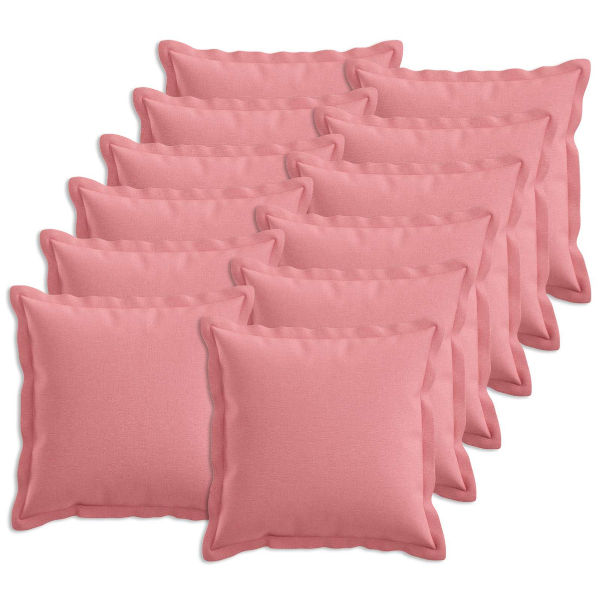 Cushion Cover 12 pcs HOUTEN Pink 50 x 50 cm Faux Linen