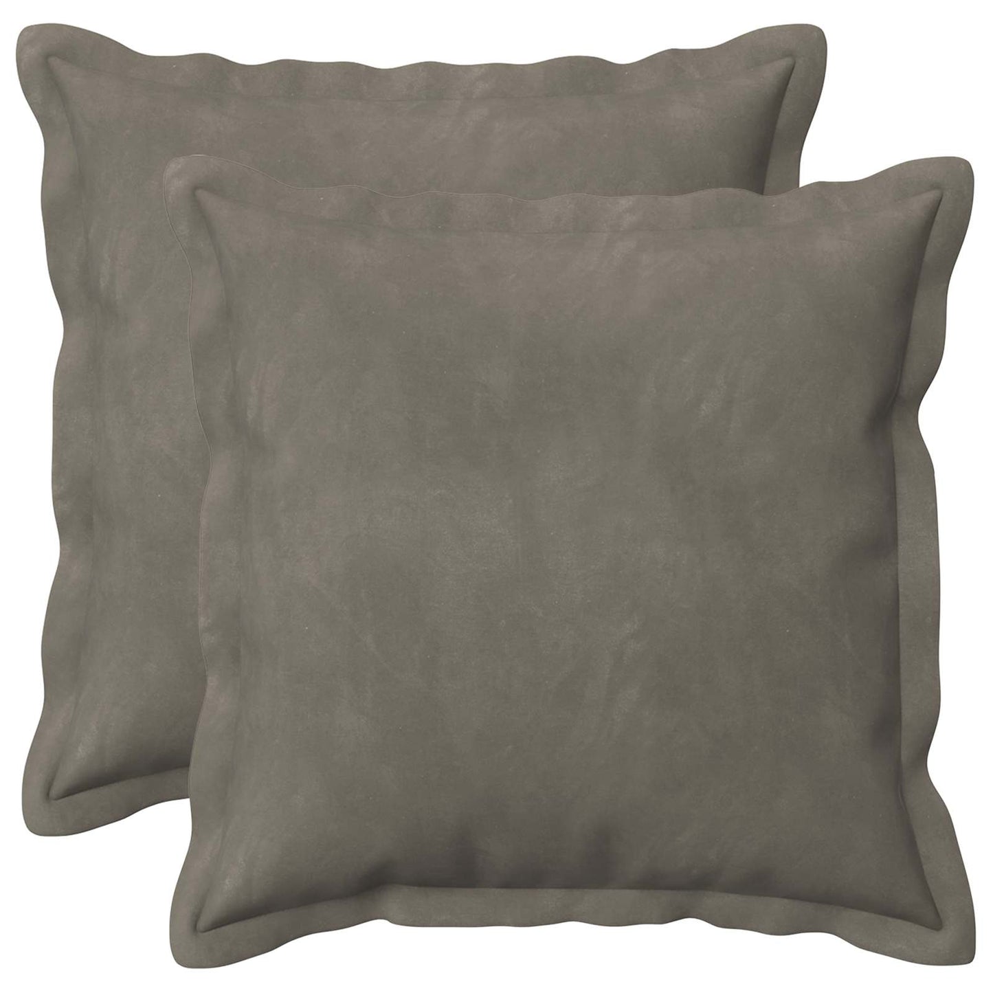Cushion Cover 2 pcs HOUTEN Light Grey 50 x 50 cm Velvet