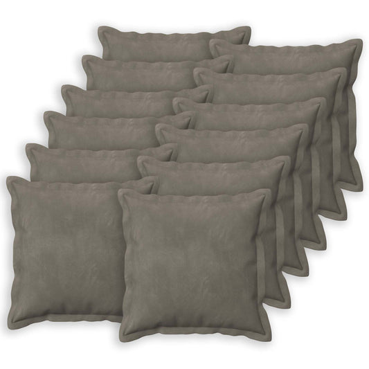Cushion Cover 12 pcs HOUTEN Light Grey 50 x 50 cm Velvet