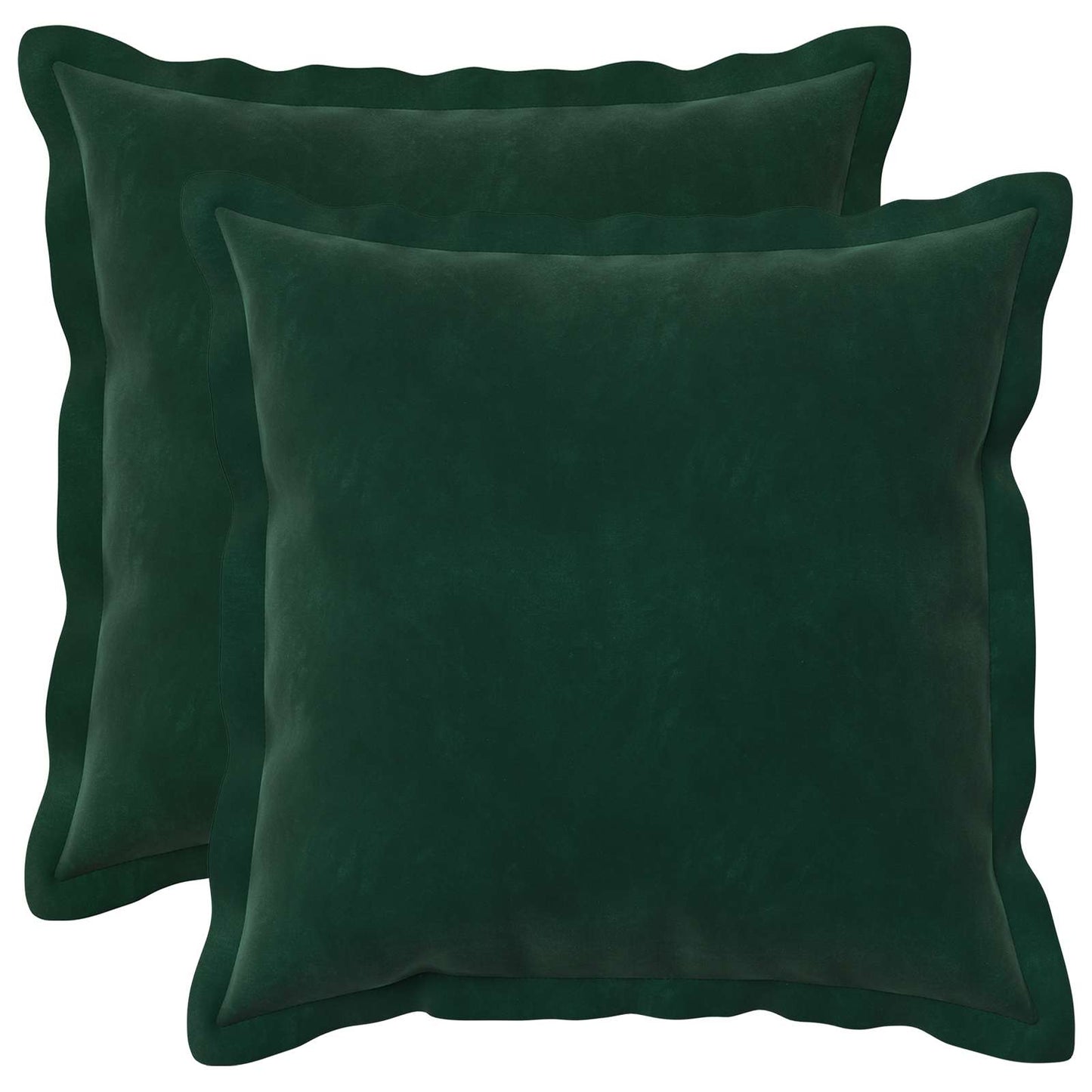 Cushion Cover 2 pcs HOUTEN Dark Green 50 x 50 cm Velvet