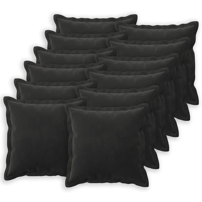 Cushion Cover 12 pcs HOUTEN Black 50 x 50 cm Velvet