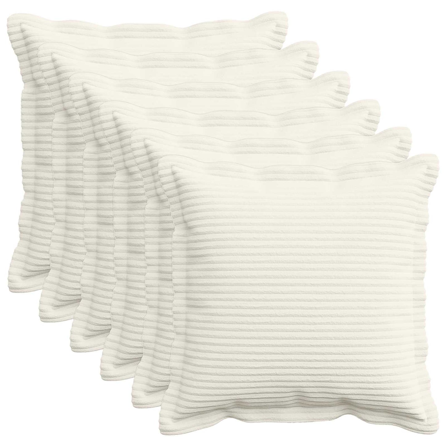 Cushion Cover 6 pcs HOUTEN Cream 50 x 50 cm Corduroy