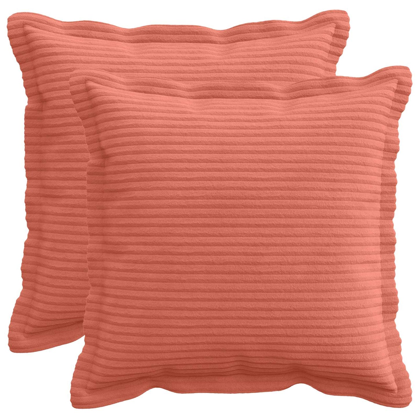 Cushion Cover 2 pcs HOUTEN Red Orange 50 x 50 cm Corduroy