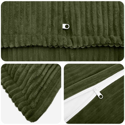 Cushion Cover 6 pcs HOUTEN Green 50 x 50 cm Corduroy