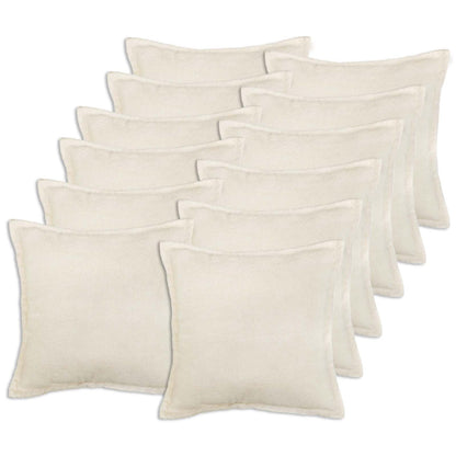 Cushion Cover 12 pcs HOUTEN Cream 50 x 50 cm Bouclé