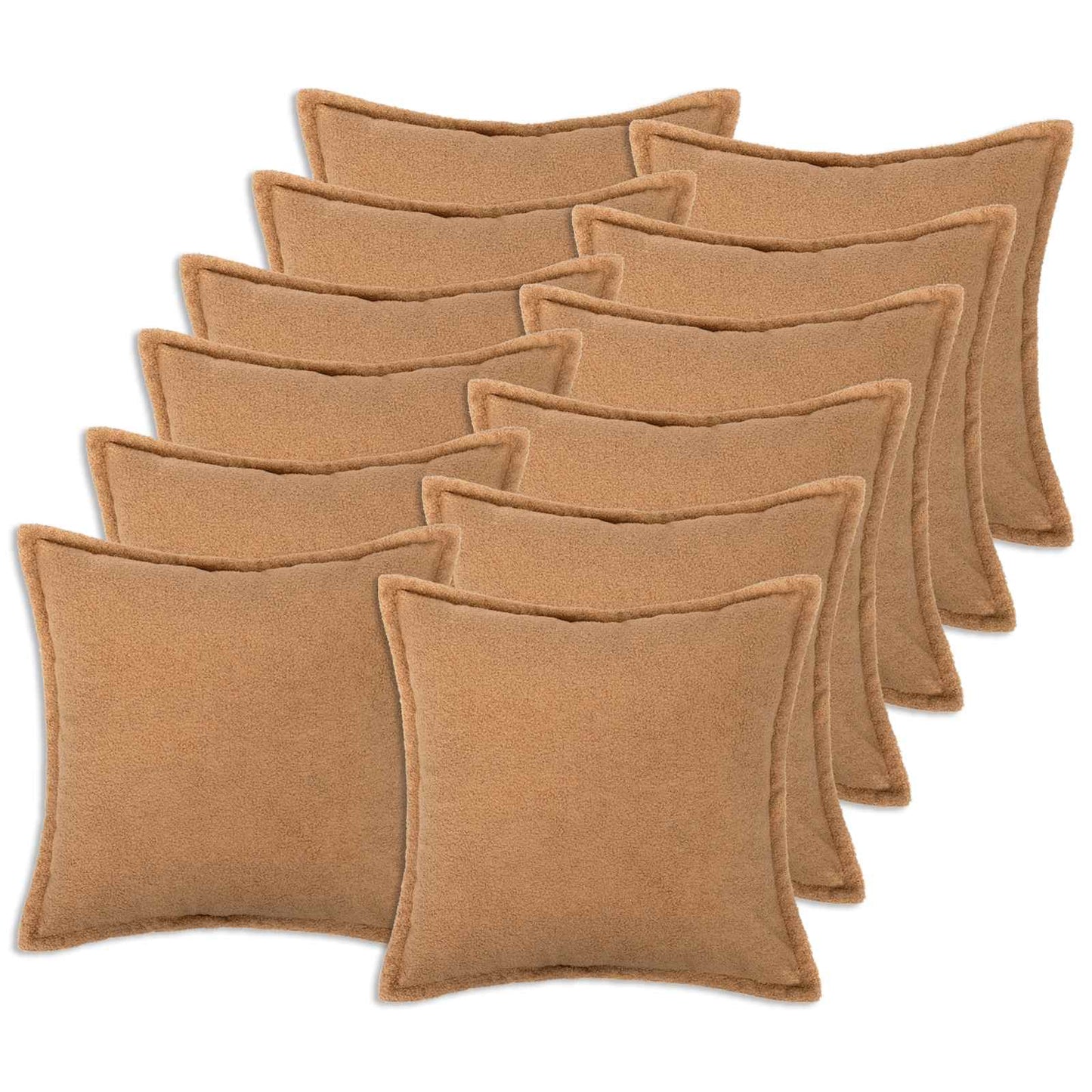 Cushion Cover 12 pcs HOUTEN Beige 50 x 50 cm Bouclé