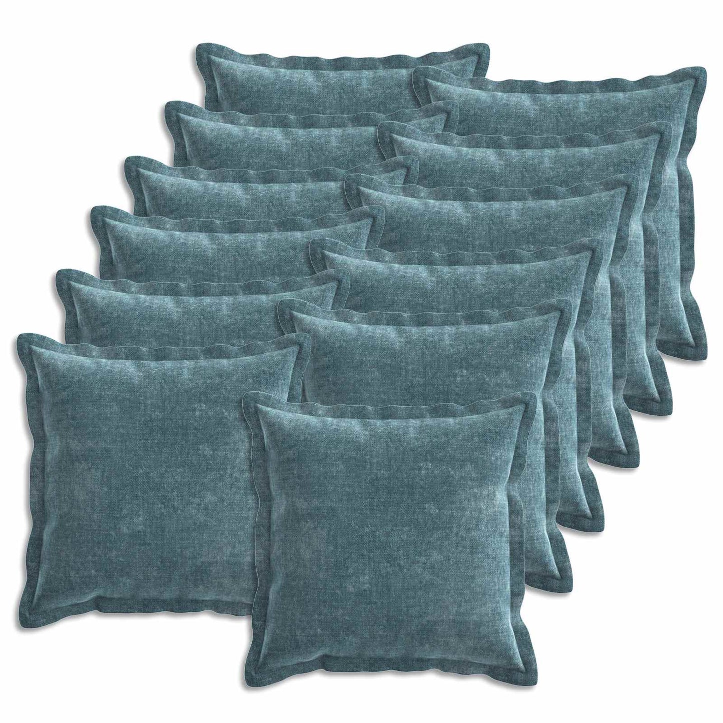 Cushion Cover 12 pcs HOUTEN Blue 50 x 50 cm Chenille Fabric