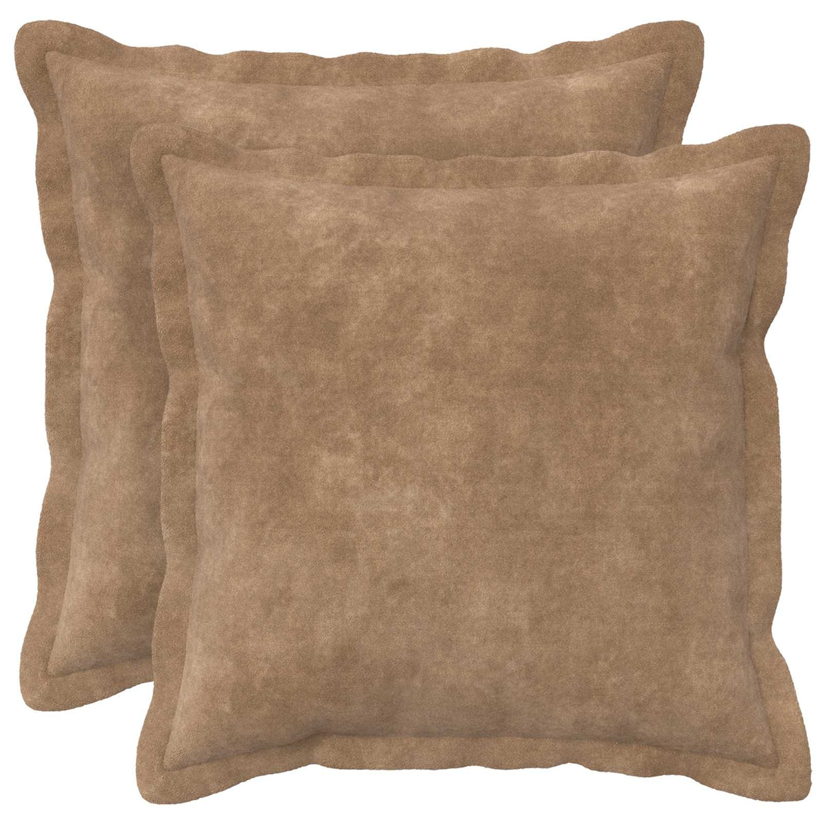 Cushion Cover 2 pcs HOUTEN Taupe 50 x 50 cm Microfiber Fleece