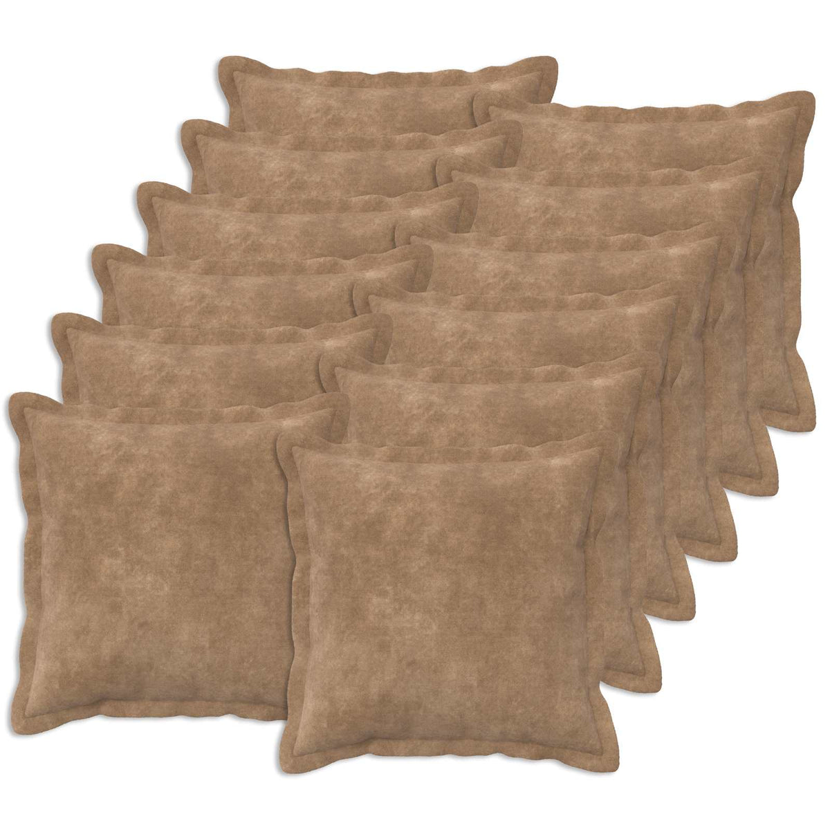 Cushion Cover 12 pcs HOUTEN Taupe 50 x 50 cm Microfiber Fleece