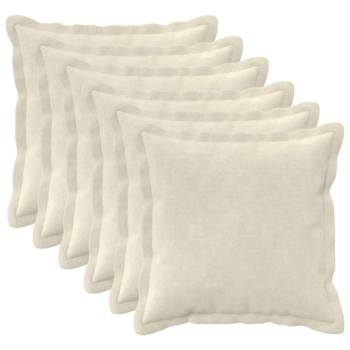 Cushion Cover 6 pcs HOUTEN Cream 50 x 50 cm Microfiber Fleece
