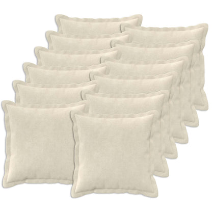 Cushion Cover 12 pcs HOUTEN Cream 50 x 50 cm Microfiber Fleece