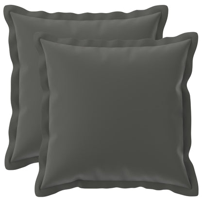 Cushion Cover 2 pcs HOUTEN Anthracite 50 x 50 cm Polyester